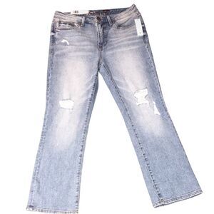 Seven7 Distressed Light Wash Bootcut Jeans Size 4 Affirmation